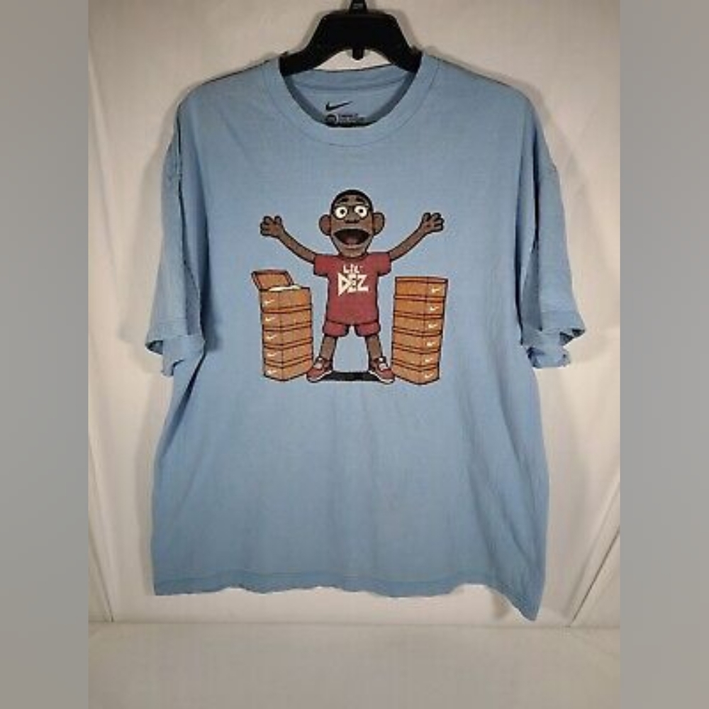 Nike Lil Dez T-Shirt Light Blue Size 2XL Vintage 2009 MVPuppets Kobe Lebron